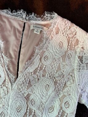 Francesca's Collections White Lace V-Neck romper